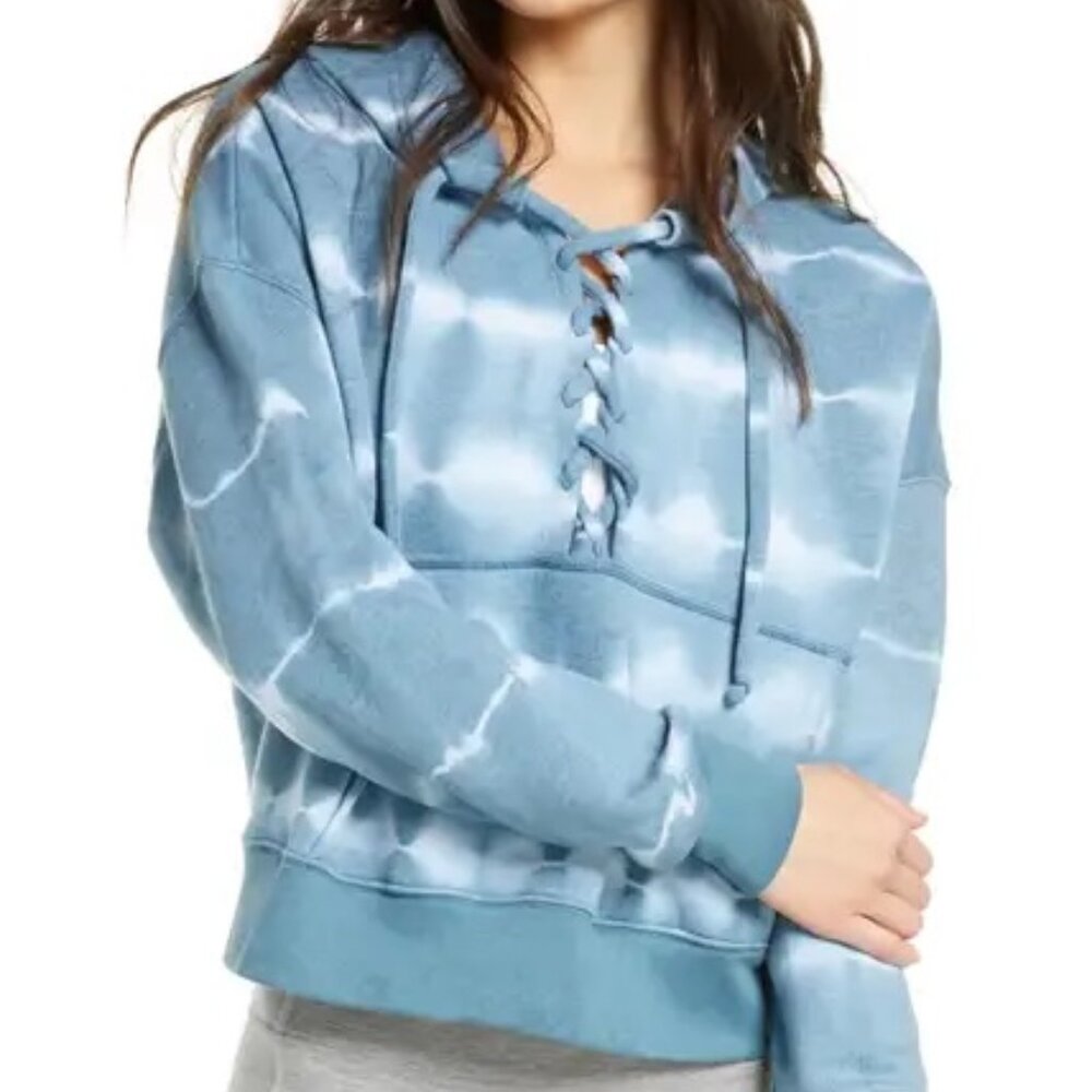 Free People FP Movement Tie Dye Believer Lace-Up Hoodie, Size Small